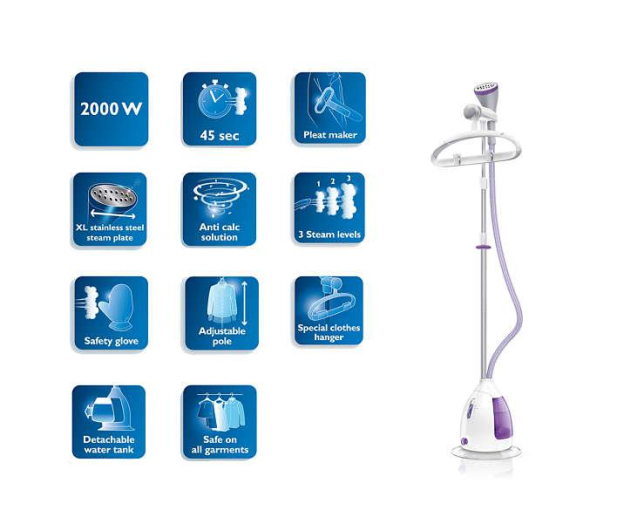 Philips Steamer ClearTouch GC 536/35 biało-fioletowy - 274114 - zdjęcie 5